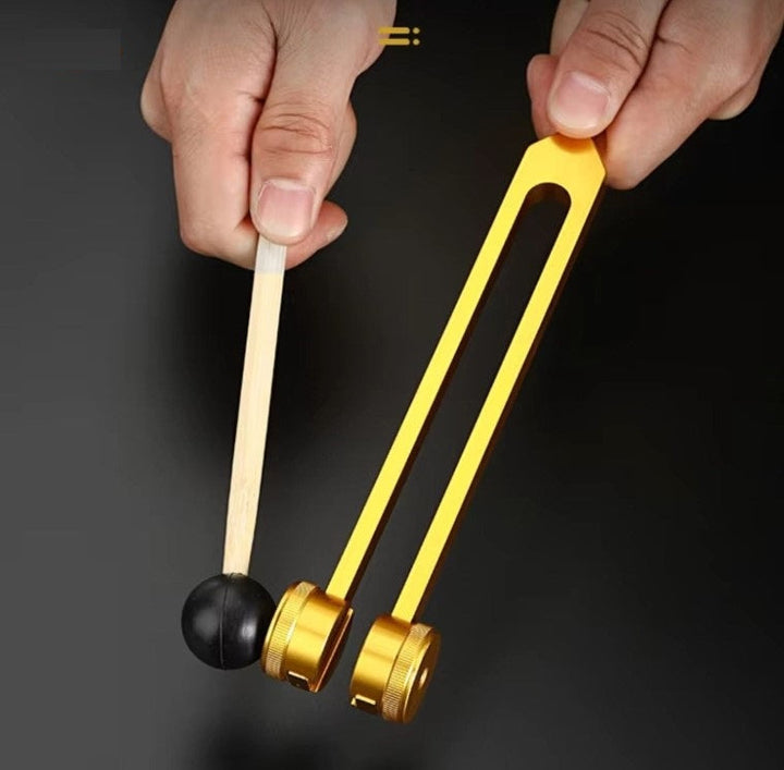 Sound Therapy for Inner Peace - TranquilTone Tuning Forks-Golden round bowl (9.65 in)-Nora Luxe