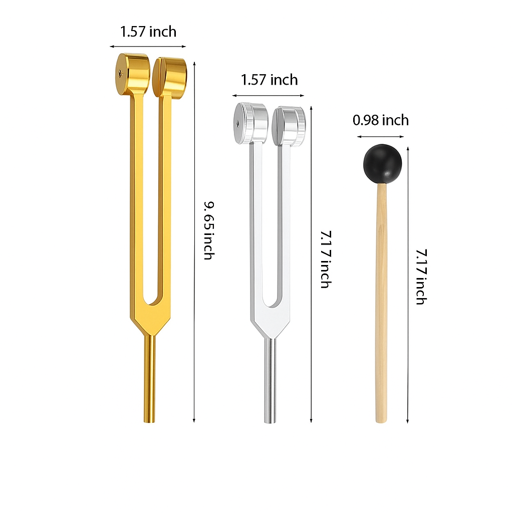 Sound Therapy for Inner Peace - TranquilTone Tuning Forks-Golden round bowl (9.65 in)-Nora Luxe