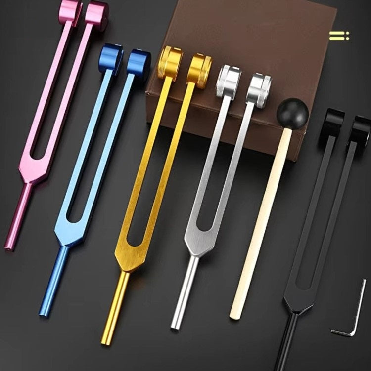 Sound Therapy for Inner Peace - TranquilTone Tuning Forks-Golden round bowl (9.65 in)-Nora Luxe