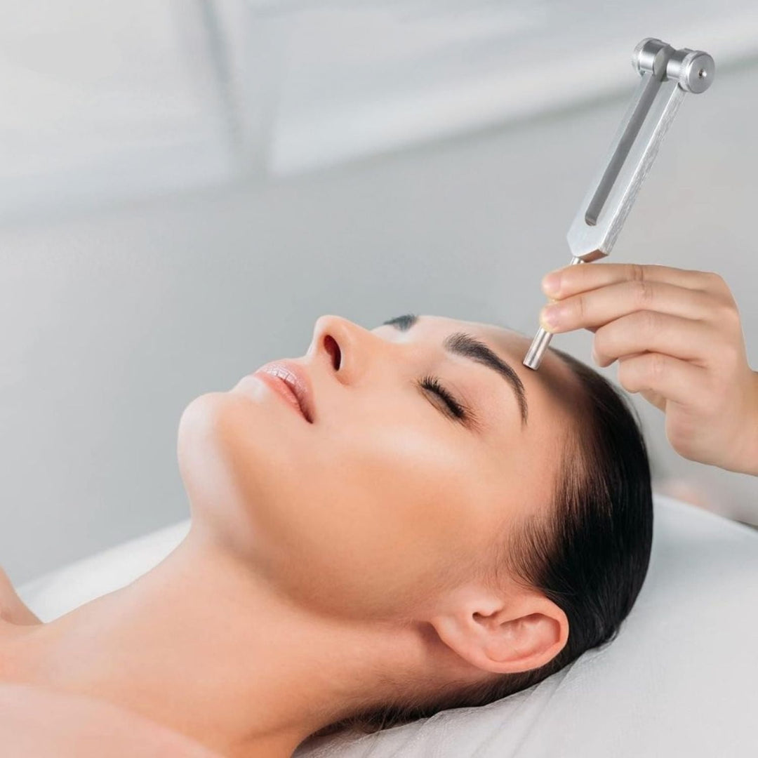 Sound Therapy for Inner Peace - TranquilTone Tuning Forks-Golden round bowl (9.65 in)-Nora Luxe