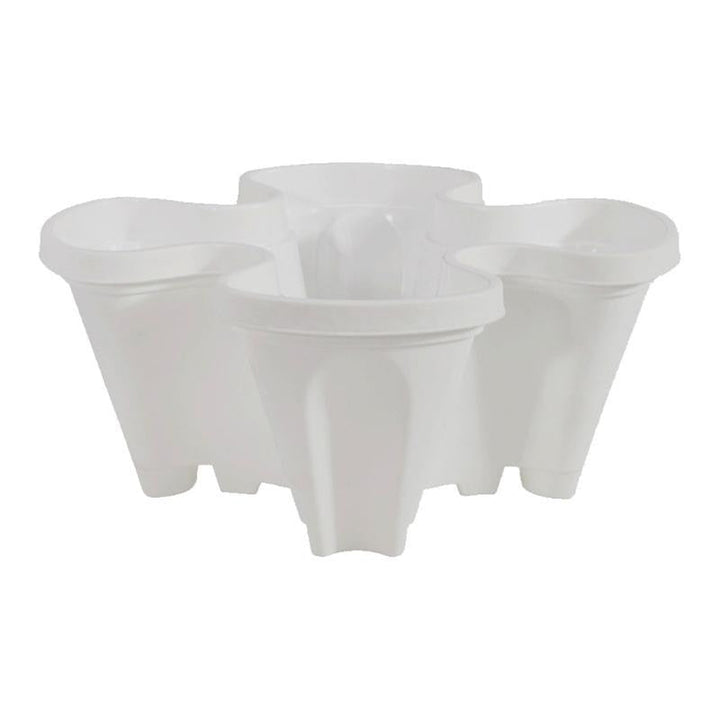Space-saving Stackable Plant Pots - StrawberryStack-White-Nora Luxe