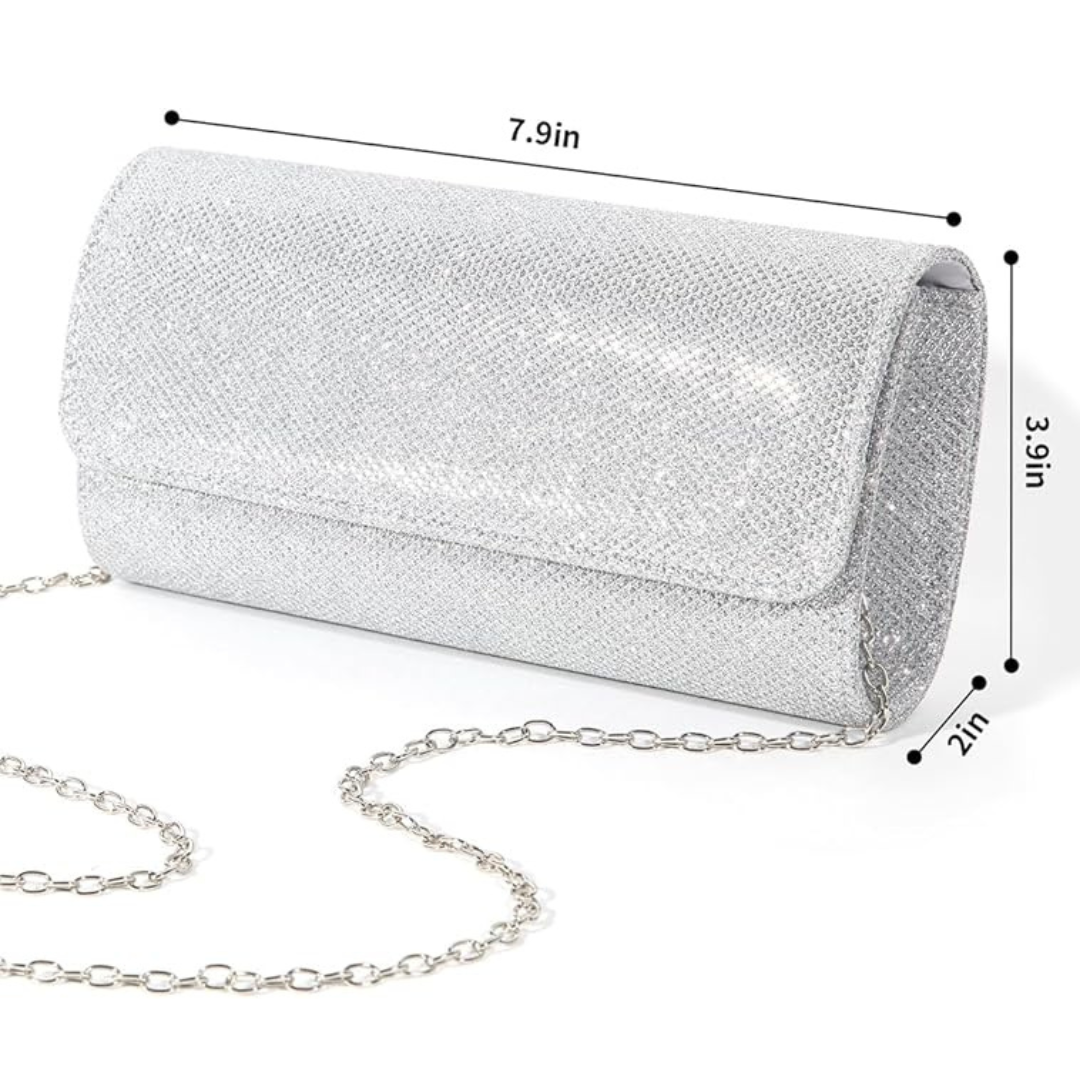 Sparkle Clutch – Ramona-Silver-Nora Luxe