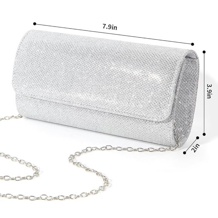 Sparkle Clutch – Ramona-Silver-Nora Luxe