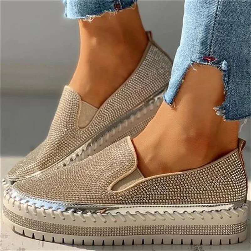 Sparkling ladies' loafers with comfort sole – Teyla-Silver-3-Nora Luxe