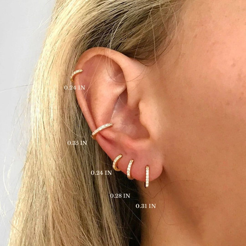 Sparkling Pave Earrings - Lumina-Gold-6mm-Nora Luxe