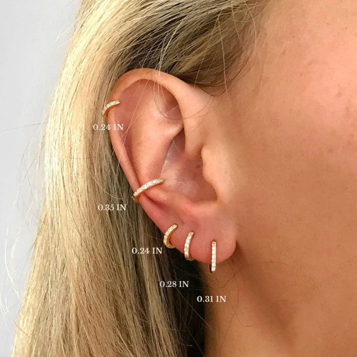 Sparkling Pave Earrings - Lumina-Gold-6mm-Nora Luxe