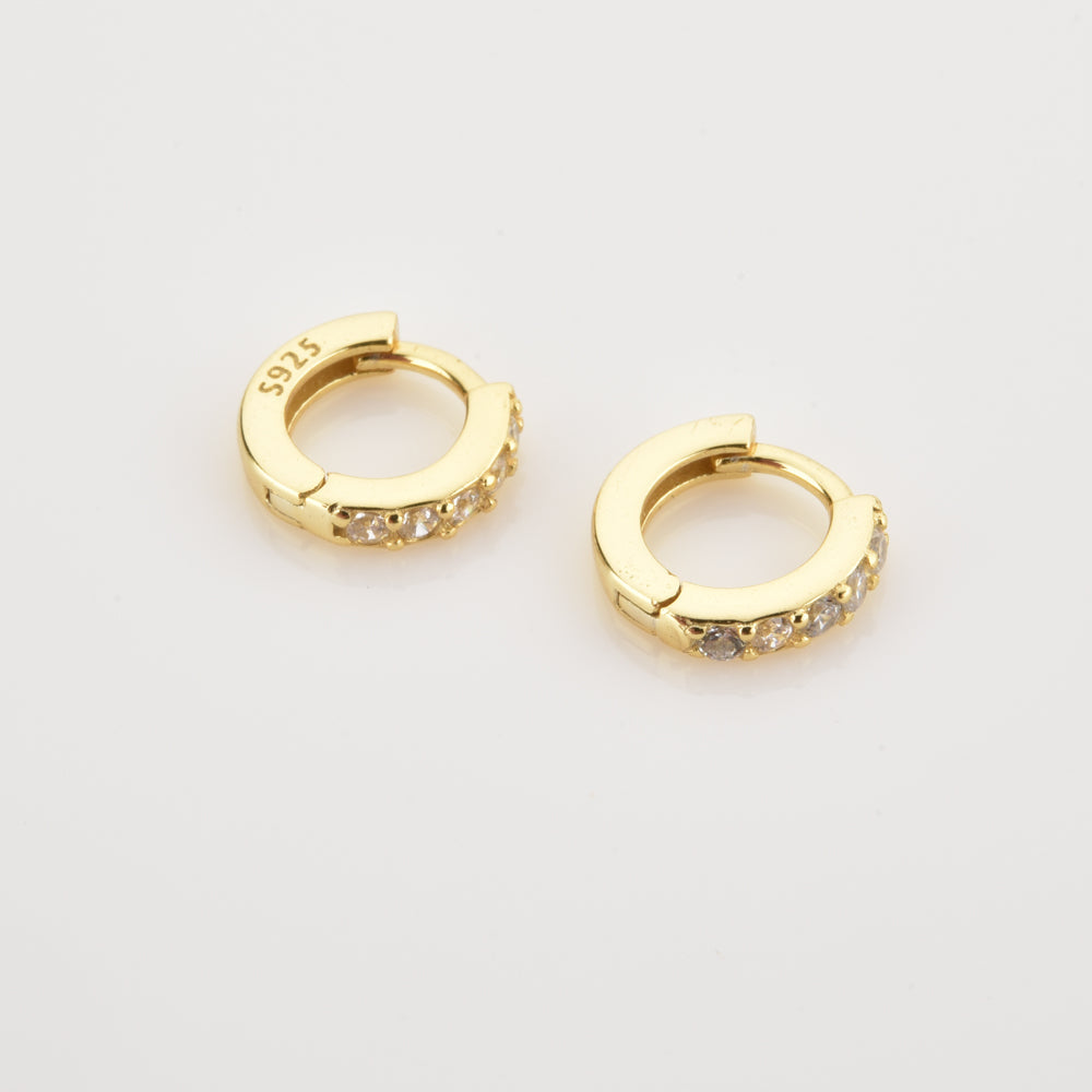 Sparkling Pave Earrings - Lumina-Gold-6mm-Nora Luxe