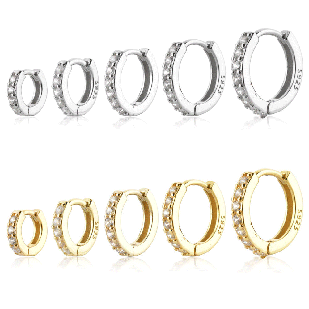 Sparkling Pave Earrings - Lumina-Gold-6mm-Nora Luxe