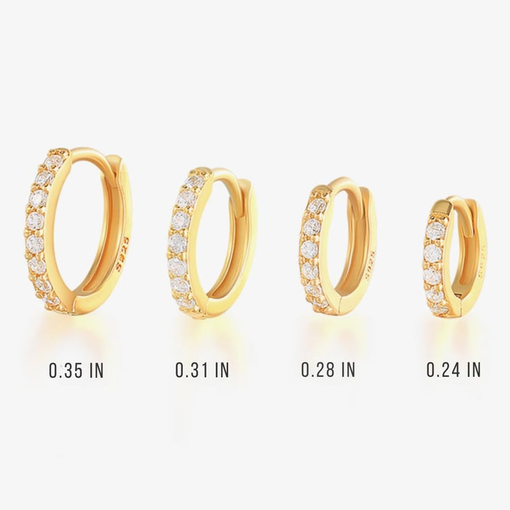 Sparkling Pave Earrings - Lumina-Gold-6mm-Nora Luxe