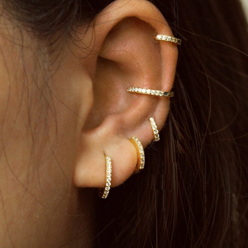 Sparkling Pave Earrings - Lumina-Gold-6mm-Nora Luxe