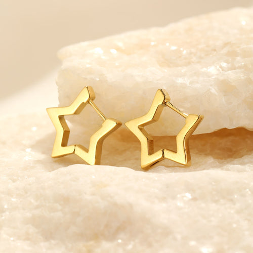 Sparkling Star Earrings | Dazzling Jewellery for Women-Gold-Nora Luxe