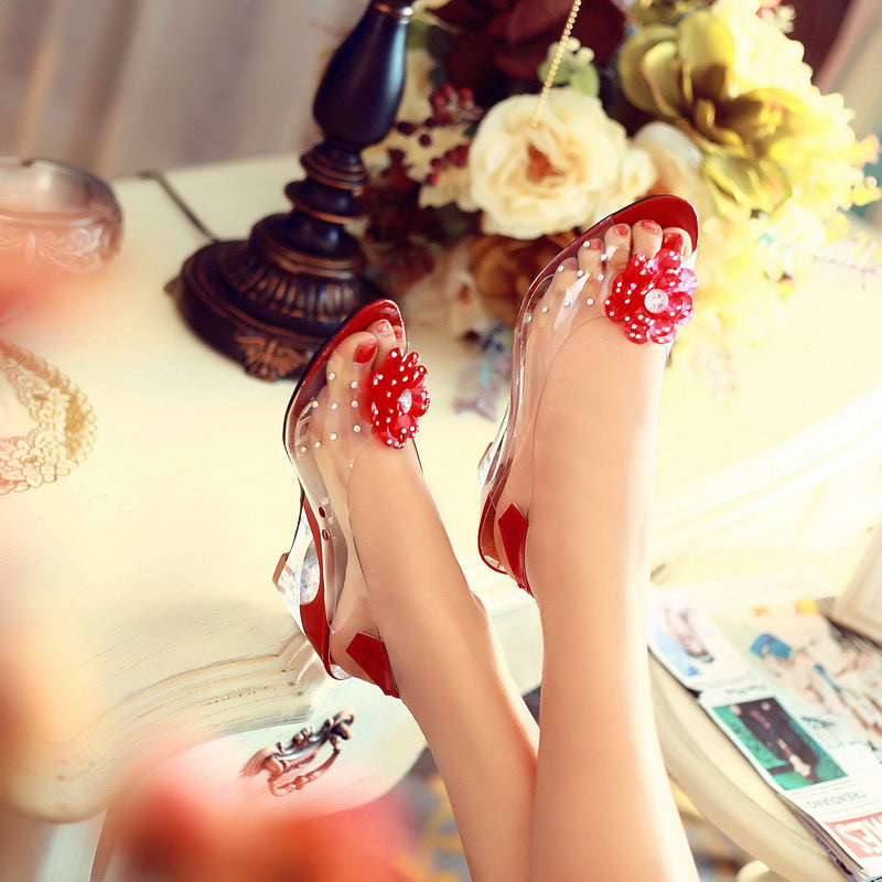 Sparkling wedge sandals – Sofia-Red-3-Nora Luxe