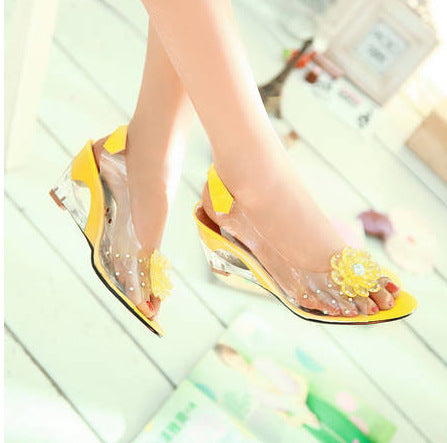 Sparkling wedge sandals – Sofia-Yellow-3-Nora Luxe