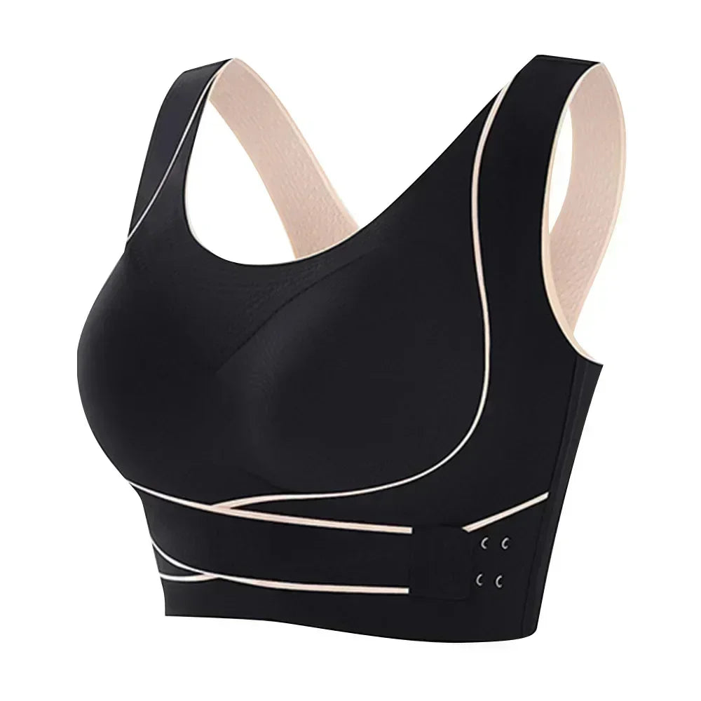 Sports Bra with Adjustable Closure - FlexiFit-Black-M-Nora Luxe