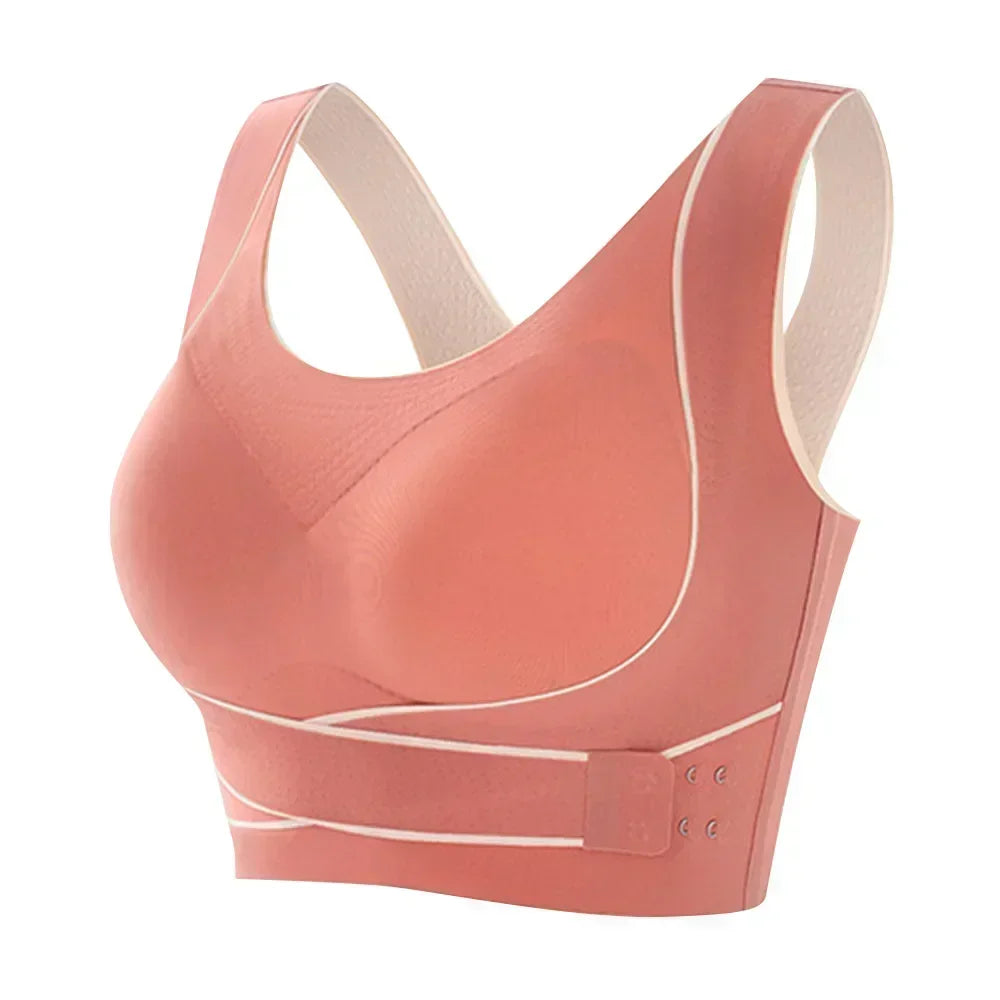 Sports Bra with Adjustable Closure - FlexiFit-Pink-M-Nora Luxe