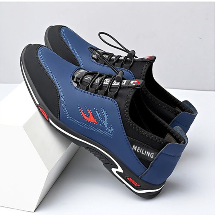 Sporty Men's Sneakers - StrideLux-Blue-6.0-Nora Luxe