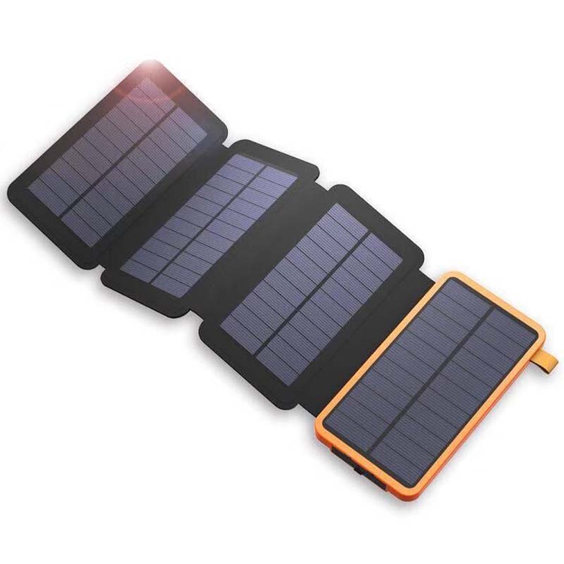 Solar power bank with 4 panels and 3 USB outputs – SunCore