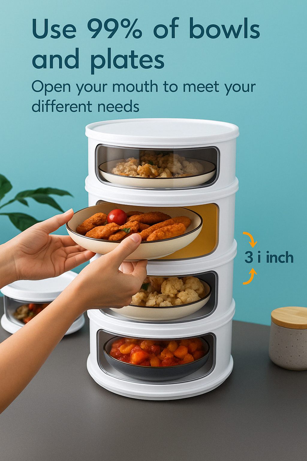 Stackable Food Storage - FreshStack-Single Layer-Nora Luxe