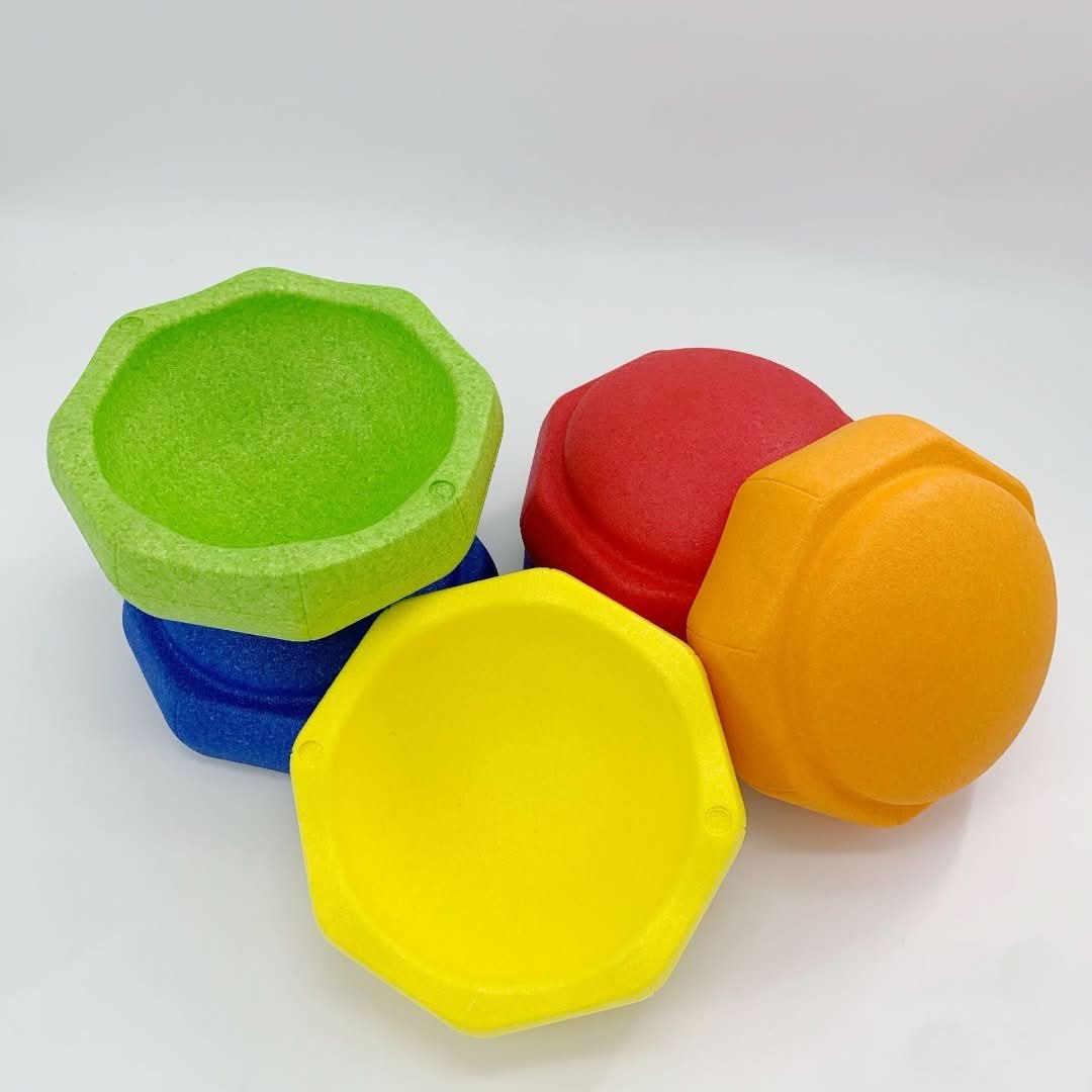 Stackable Stacking Stones for Creative Play and Balance - StepJoy-Red-Nora Luxe