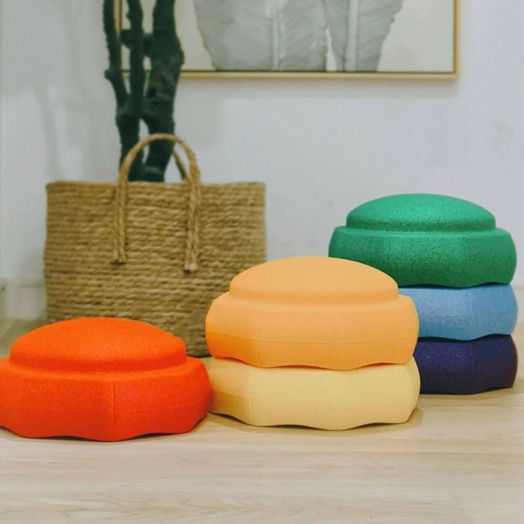 Stackable Stacking Stones for Creative Play and Balance - StepJoy-Red-Nora Luxe