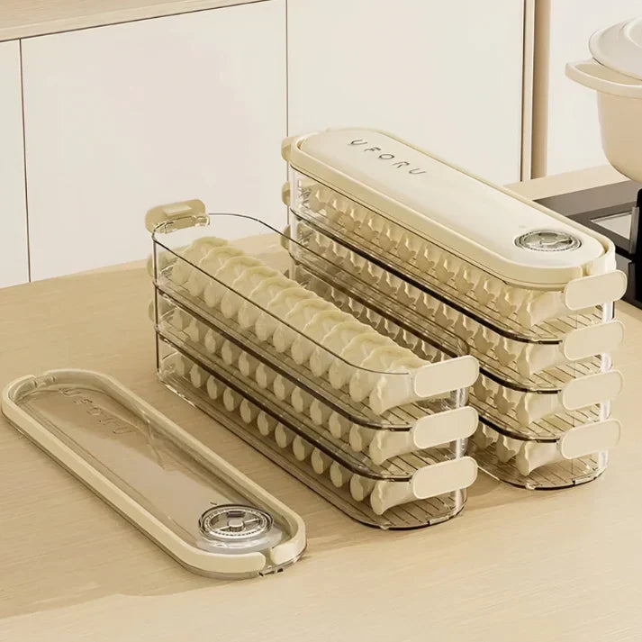 Stackable Storage Box with Lid - FridgeStack-White-Nora Luxe