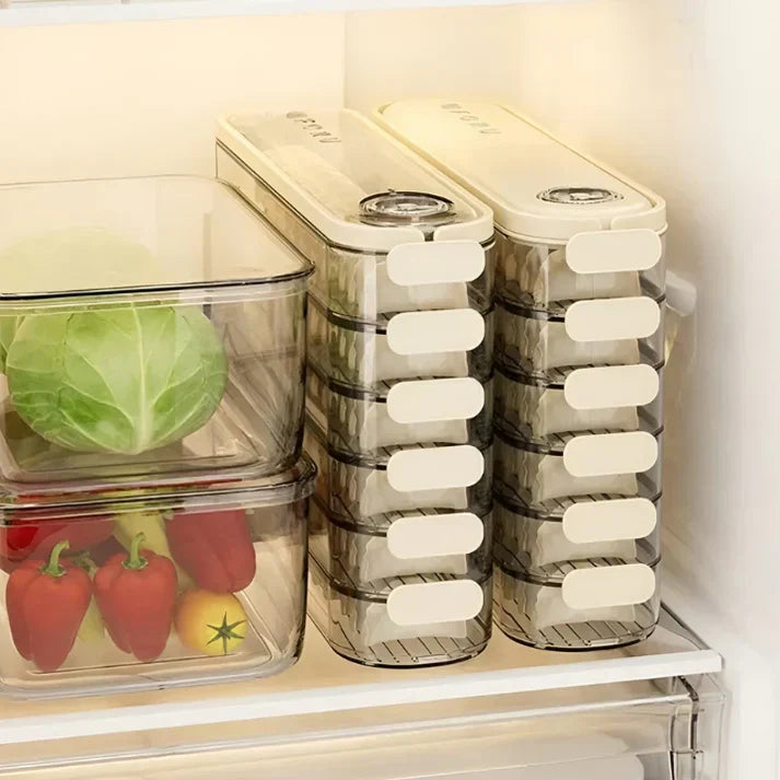 Stackable Storage Box with Lid - FridgeStack-White-Nora Luxe