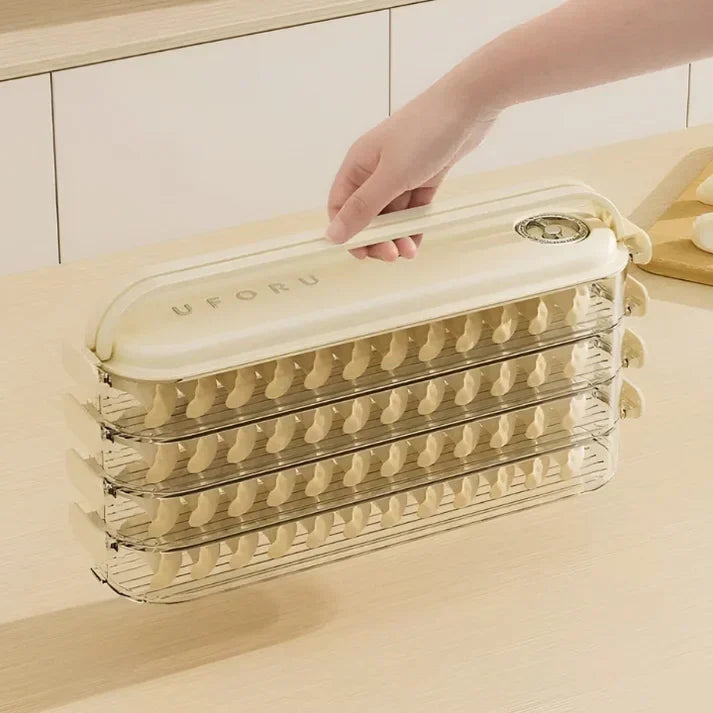 Stackable Storage Box with Lid - FridgeStack-White-Nora Luxe