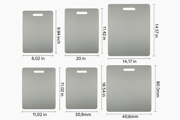 Stainless Steel Cutting Board - ChefGuard-XS (5.91x9.84 in)-Nora Luxe
