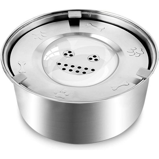 Stainless Steel Dog Water Bowl with Anti-Spill Feature - AquaPaw-Nora Luxe