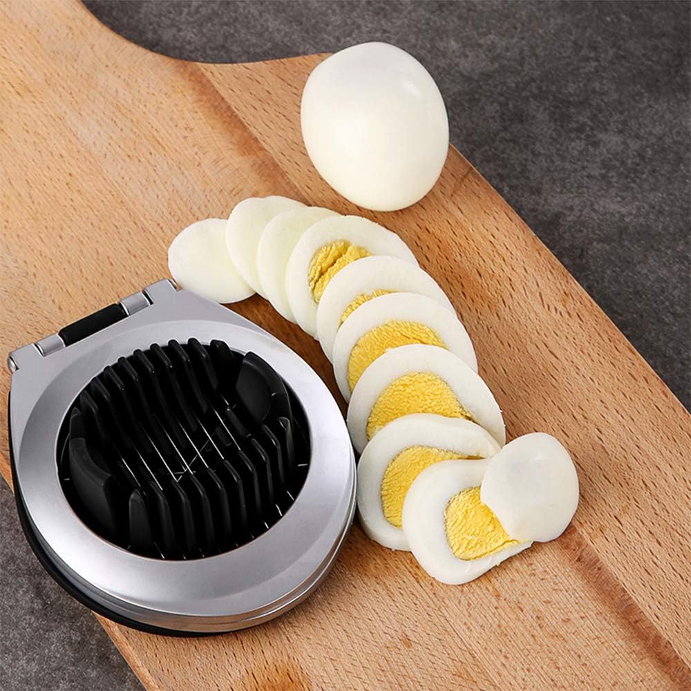Stainless Steel Egg Slicer – 3 Cutting Styles for Quick Preparation!-Nora Luxe