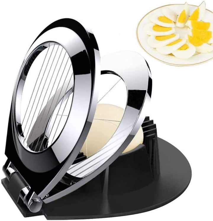 Stainless Steel Egg Slicer – 3 Cutting Styles for Quick Preparation!-Nora Luxe