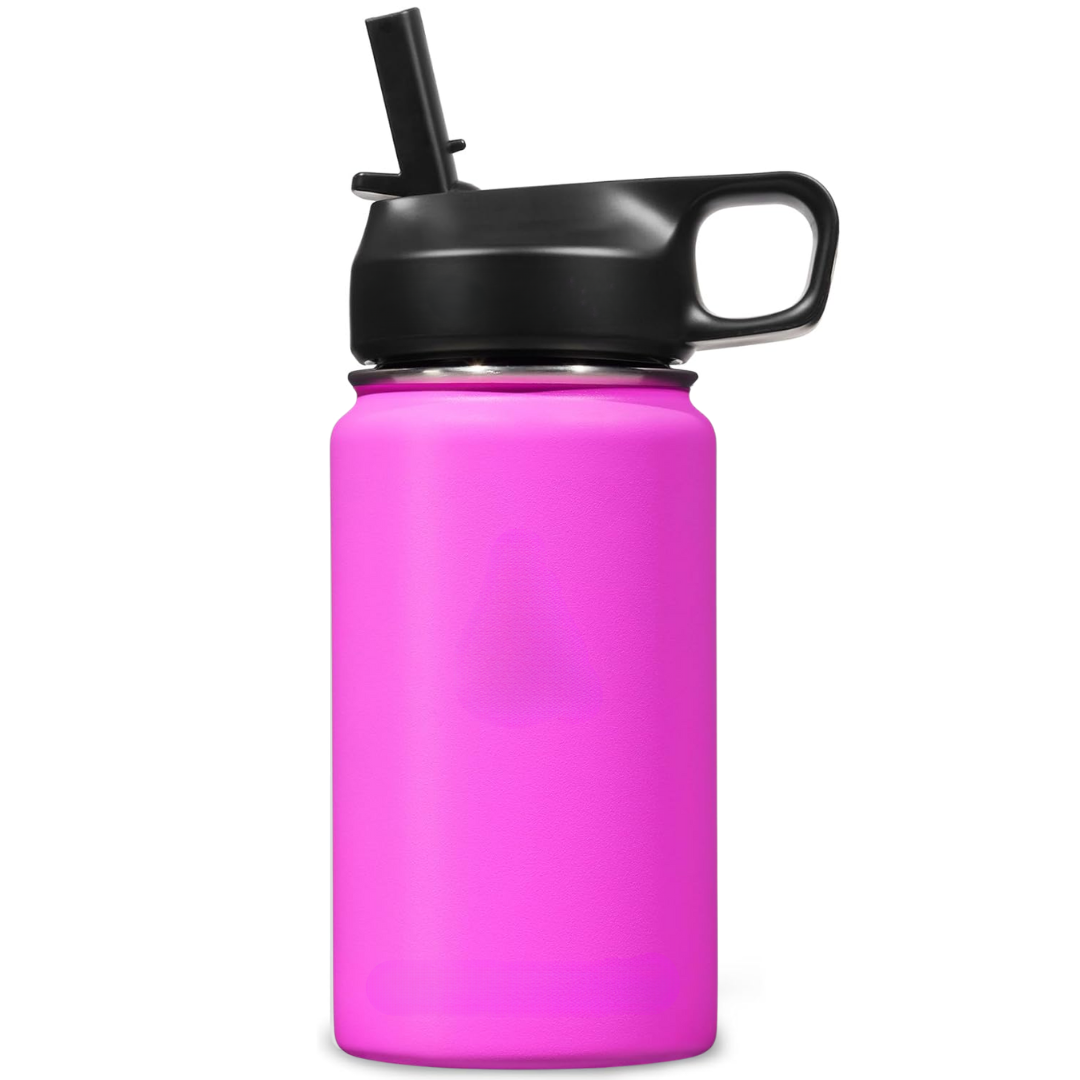 Stainless Steel Insulated Water Bottle with Straw - For Cold & Hot Drinks-400 ml-Pink-Nora Luxe