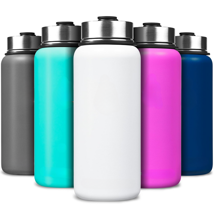 Stainless Steel Insulated Water Bottle with Straw - For Cold & Hot Drinks-400 ml-White-Nora Luxe