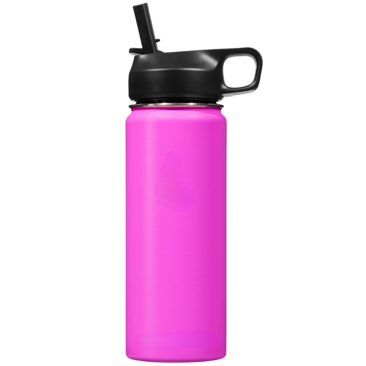 Stainless Steel Insulated Water Bottle with Straw - For Cold & Hot Drinks-500 ml-Pink-Nora Luxe