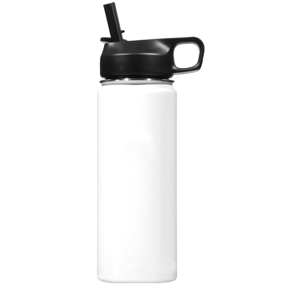 Stainless Steel Insulated Water Bottle with Straw - For Cold & Hot Drinks-500 ml-White-Nora Luxe