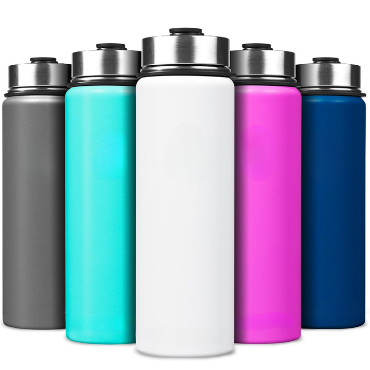 Stainless Steel Insulated Water Bottle with Straw - For Cold & Hot Drinks-700 ml-White-Nora Luxe