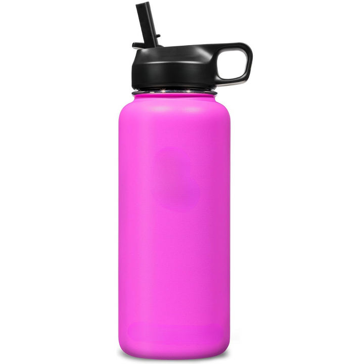 Stainless Steel Insulated Water Bottle with Straw - For Cold & Hot Drinks-950 ml-Pink-Nora Luxe