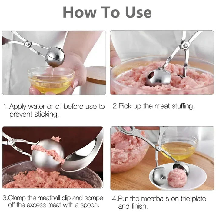 Stainless Steel Mince Ball Maker - MeatballMaster-Nora Luxe
