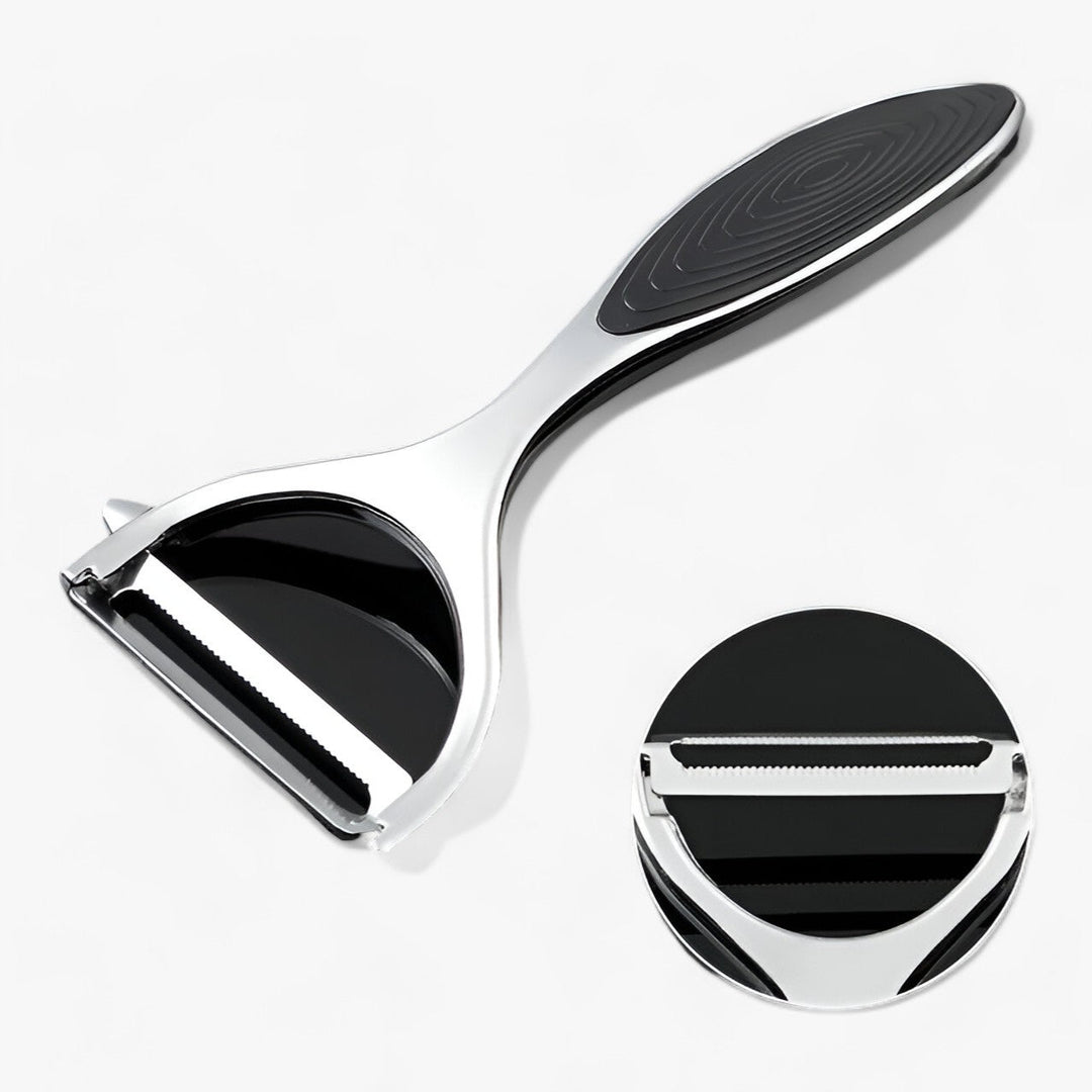 Stainless Steel Peeler - ProPeeler-Black serrated-Nora Luxe