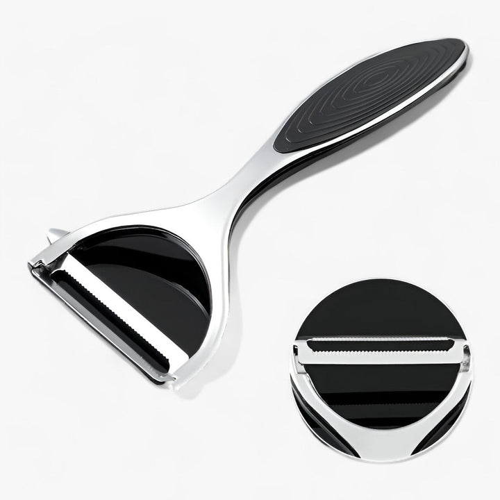 Stainless Steel Peeler - ProPeeler-Black serrated-Nora Luxe