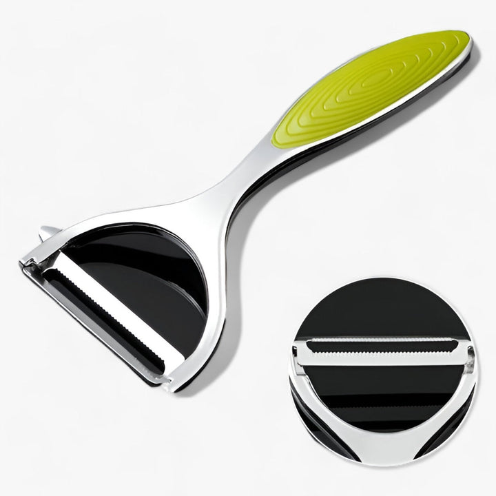 Stainless Steel Peeler - ProPeeler-Green toothed-Nora Luxe