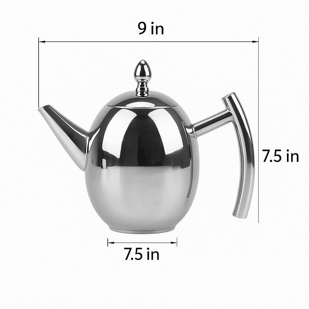 Stainless Steel Teapot with Strainer - TeaElegance-Nora Luxe
