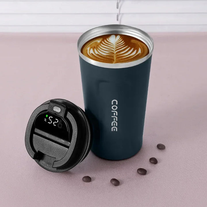 Stainless Steel Thermo Mug with Smart Temperature Display - TempMate-Blue-380ML-Nora Luxe