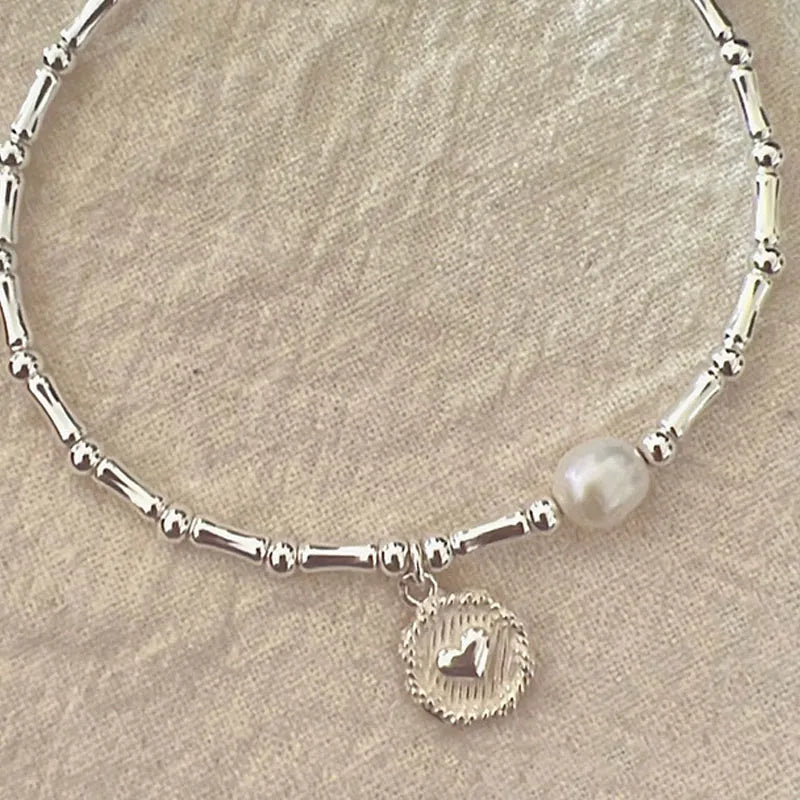 Sterling Silver Bamboo Bead Knot Bracelet | Elegant & Durable Jewellery-Nora Luxe