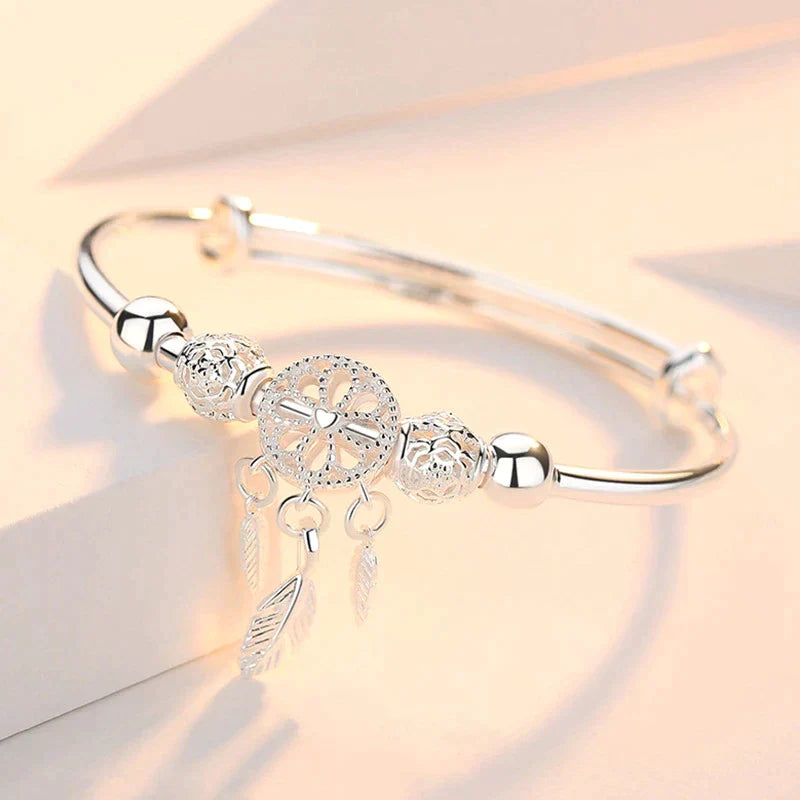 Sterling Silver Dreamcatcher Bracelet | Protection & Positivity Ensemble-Nora Luxe