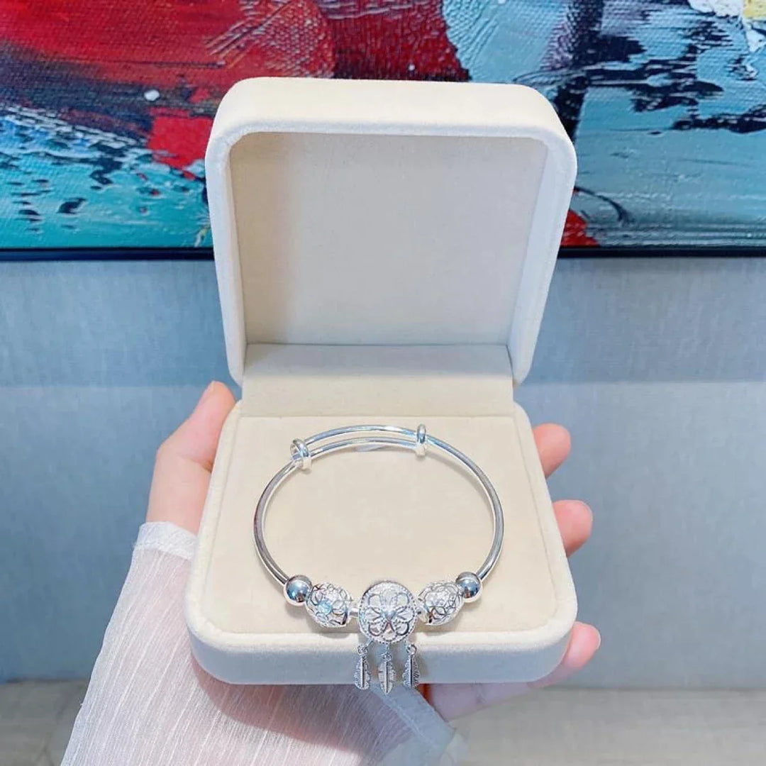 Sterling Silver Dreamcatcher Bracelet | Protection & Positivity Ensemble-Nora Luxe