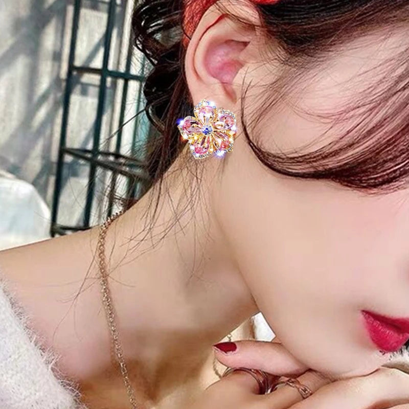 Sterling Zirconia Rainbow Earrings - Jasmin-Nora Luxe