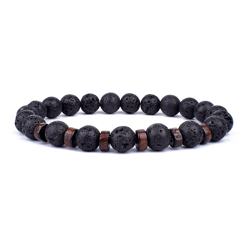 Stone Bracelet | Natural Gemstone Jewellery | Women's Fashion Accessory-Mega Black-S-17cm-Nora Luxe