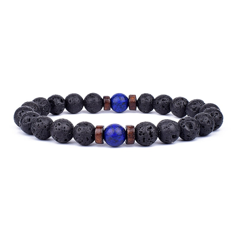 Stone Bracelet | Natural Gemstone Jewellery | Women's Fashion Accessory-Mega Black-S-17cm-Nora Luxe