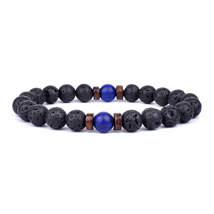 Stone Bracelet | Natural Gemstone Jewellery | Women's Fashion Accessory-Mega Black-S-17cm-Nora Luxe
